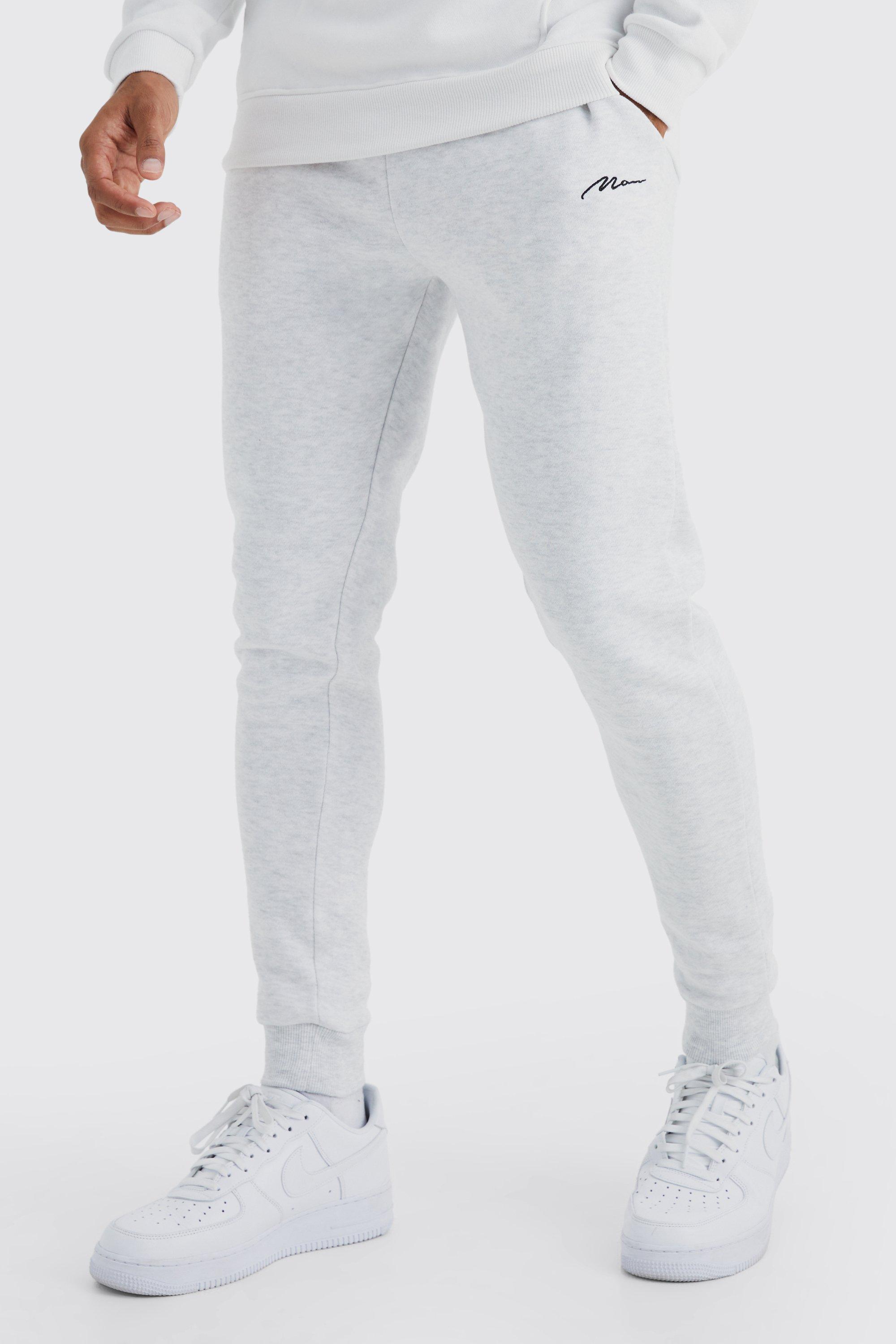 Mens Grey Man Signature Skinny Fit Jogger, Grey